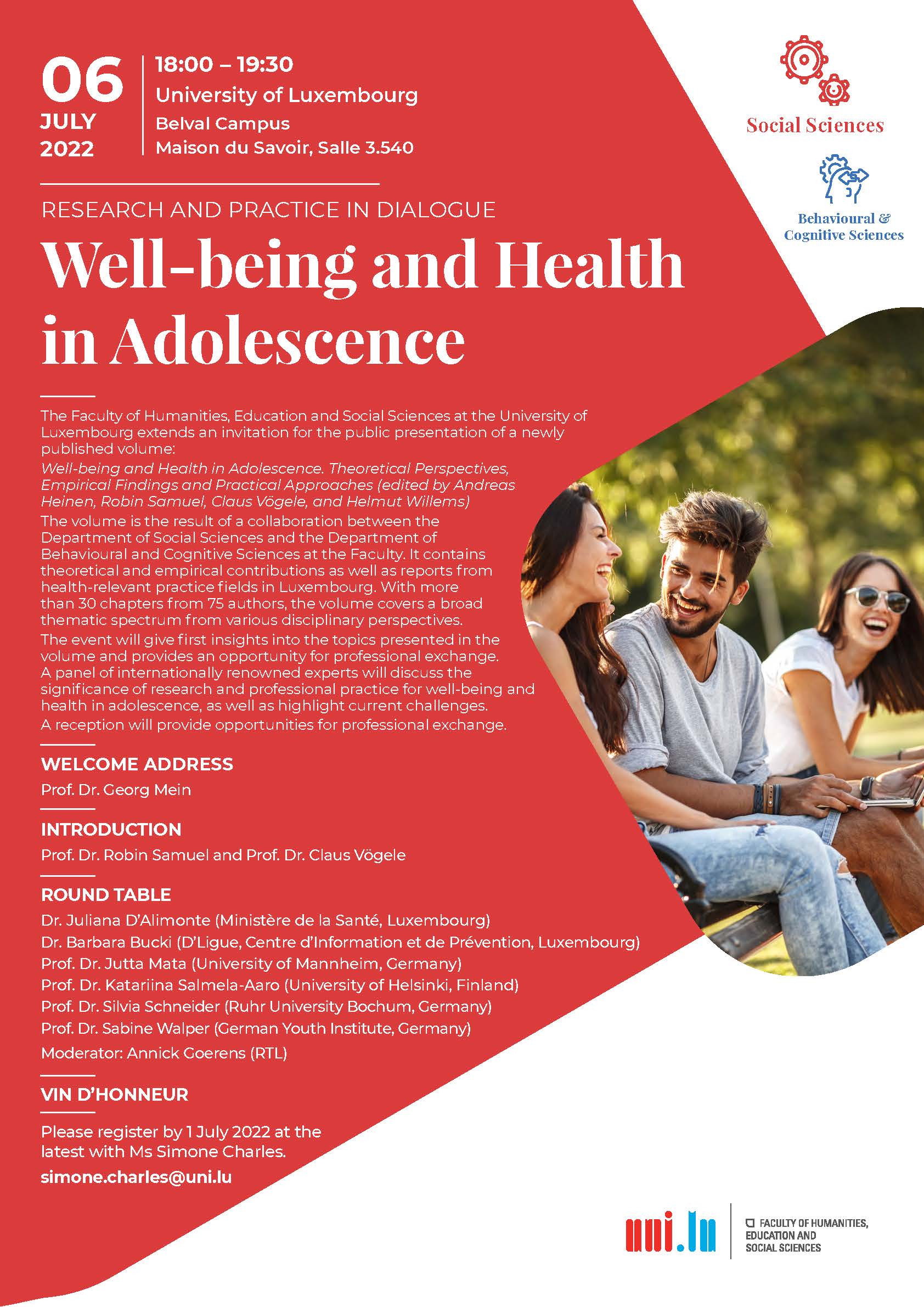 Buchpremiere - Well-being and Health in Adolescence
